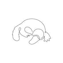"One Line Platypus Sketch: A Minimalist Approach to Wildlife Oddities"