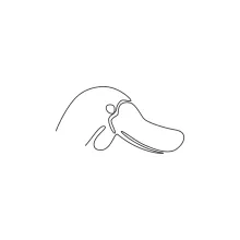 "Minimalist Platypus Illustration: A One Line Study of Curious and Semi-Aquatic Wildlife Forms"