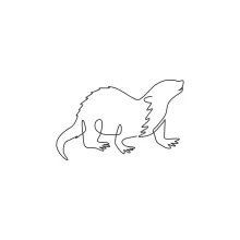 Simple Otter Drawing in One Line: Easy Art for Flow and Animal Shapes