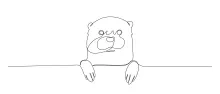 "Minimalist Otter Drawing: Capturing an Energetic Water Mammal in One Continuous Stroke"