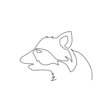 "Minimalist Raccoon Drawing: A One Line Study of Playful and Recognizable Wildlife Figures"