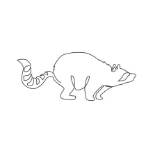 "One Line Raccoon Drawing: A Minimalist Approach to Agile and Clever Wildlife Creatures"