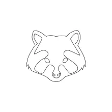 "Minimalist Raccoon Illustration: A One Line Study of Curious and Playful Wildlife Forms"