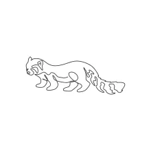 One Line Red Panda Drawing: Fun Animal Art to Learn Round Shapes and Proportions