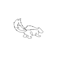 Skunk in One Line: Easy Drawing to Learn Bold Animal Shapes and Outlines