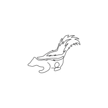 Skunk One Line Art: A Quick and Simple Way to Practice Animal Body Outlines