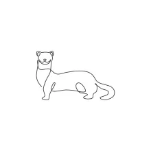 Weasel in Single Line Art: Learn to Draw Quick Animal Forms with Ease