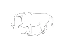Warthog in Simple One Line Drawing: A Fun Animal to Explore Through Art