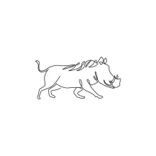 "One Line Warthog Art: Capturing a Tough and Adaptable Animal with Minimalist Techniques"