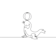 Easy One Line Sea Lion Drawing to Practice Drawing Marine Life