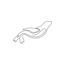 Wild Sea Lion One Line Drawing for Nature-Inspired Art Projects