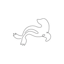 One Line Drawing of a Sea Lion for Practicing Balanced Animal Forms