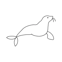 Simple Seal Drawing with One Line for Young Artists Learning Shapes