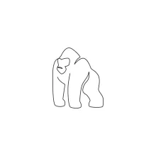 Simple One-Line Drawing of a Gorilla: Explore the Shape of Great Apes