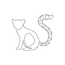 "Minimalist Lemur Illustration: A One-Line Study of Agile and Recognizable Wildlife Forms"