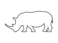 "One Line Rhinoceros Sketch: Expressing Strength and Power with Minimalist Techniques"