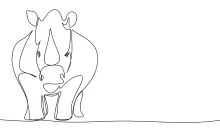 One Line Rhino Drawing: Fun and Simple Wild Animal Practice