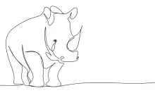Rhinoceros in One Line: Easy Wildlife Drawing for All Ages