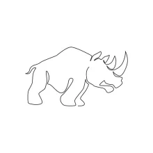 "Minimalist Rhinoceros Art: Illustrating a Large and Powerful Animal with One Continuous Stroke"