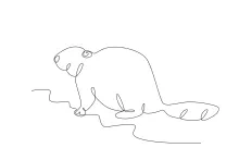 Easy One Line Beaver Drawing: Fun Nature Art for Beginners
