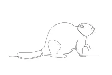 "One Line Beaver Drawing: Capturing a Skilled Builder with Minimalist Art"