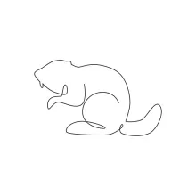 Funny Beaver Drawing: One Line Art with Humor and Charm