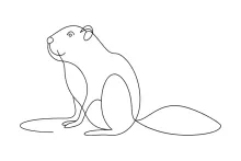 Easy One Line Beaver Drawing: Practice Drawing Nature’s Builder