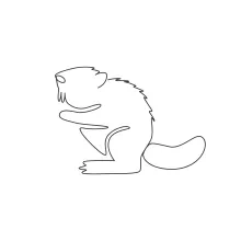 Standing Beaver in One Line: Learn Balance and Shape Easily