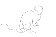 "One Line Groundhog Drawing: Simplifying a Burrowing Animal with Minimalist Art"