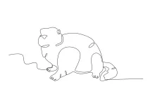 "Minimalist Groundhog Sketch: Illustrating a Curious Rodent with One Artistic Stroke"