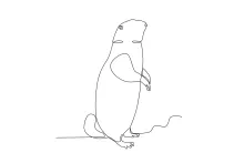 Easy One Line Groundhog Drawing: Build Confidence with Simple Shapes