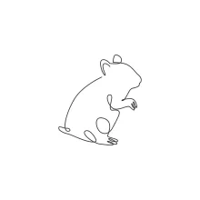 "One Line Hamster Drawing: A Minimalist Approach to Small and Playful Pets"
