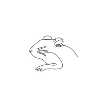 "One Line Hamster Sketch: A Minimalist Approach to Capturing Small Pet Features"