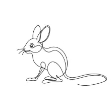 "One Line Jerboa Drawing: Capturing Agility and Speed with Minimalist Art"
