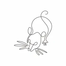 "Minimalist Mouse Sketch: A One Line Study of Lively and Recognizable Small Creatures"