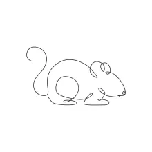"One Line Mouse Sketch: A Minimalist Approach to Small and Agile Wildlife Creatures"
