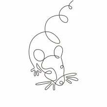 "One Line Mouse Sketch: A Minimalist Approach to Recognizable Small Wildlife Forms"