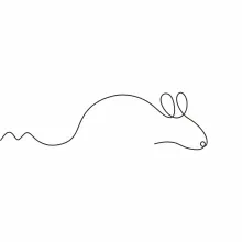 "Minimalist Mouse Sketch: A One Line Study of Small and Recognizable Wildlife Forms"