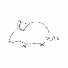 "One Line Mouse Drawing: A Minimalist Approach to Small and Agile Wildlife Forms"
