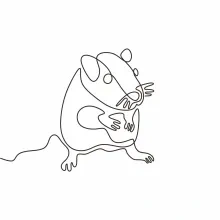 "One Line Rat Sketch: A Simplified Approach to Agile and Small Wildlife Creatures"