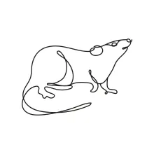 "One Line Rat Drawing: A Minimalist Approach to Recognizable Wildlife Shapes"