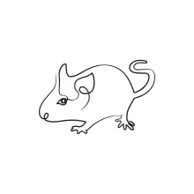 "One Line Rat Sketch: Exploring Simplicity and Precision in Minimalist Art"