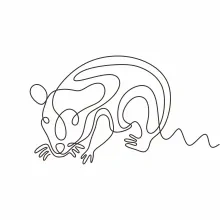 "One Line Rat Art: A Minimalist Approach to Recognizable and Agile Wildlife Figures"