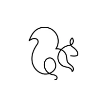 "Single Line Squirrel Illustration: Capturing a Quick and Playful Animal with Ease"