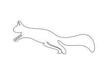 "Minimalist Squirrel Drawing: Creating a Recognizable Rodent Shape in One Artistic Stroke"