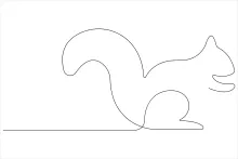 "One Line Squirrel Art: Illustrating Energy and Movement with Minimalist Style"