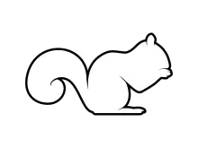 "Minimalist Squirrel Drawing: Creating a Playful Rodent’s Shape in One Stroke"