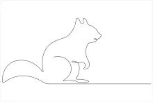 "One Line Squirrel Illustration: Exploring Playful Motion with Simple Artistic Strokes"