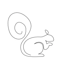 "Minimalist Squirrel Sketch: Drawing a Playful Rodent with One Stroke"