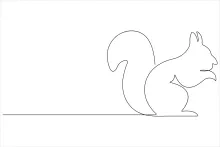 "Single Line Squirrel Sketch: Depicting a Quick and Agile Rodent with Minimal Effort"